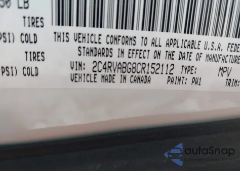 2012 Volkswagen Routan Se из США, поврежденный, VIN 2C4RVABG8CR152112